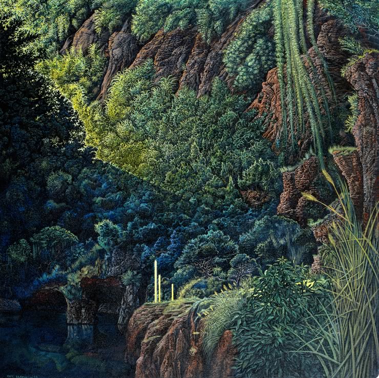 landscape paintings by Mati Klarwein - Aranyanyara