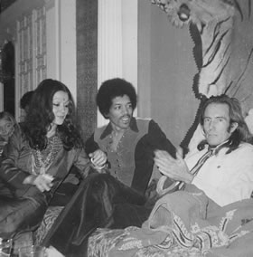 Mati relaxing with Jimi Hendrix and Stella Douglas